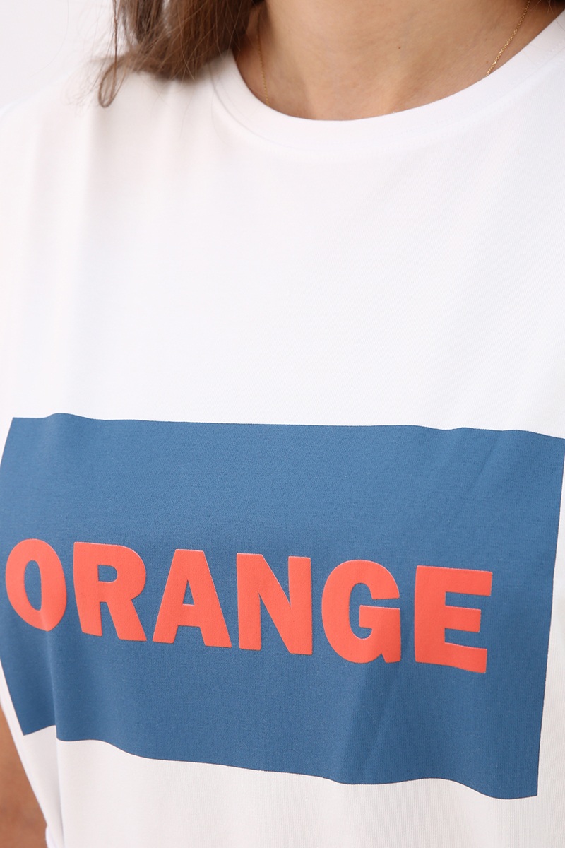 Orange Baskılı T-Shirt Tunik