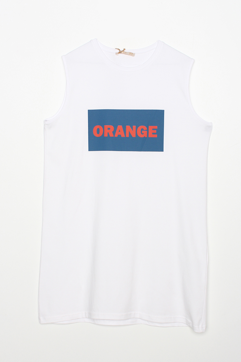 Orange Baskılı T-Shirt Tunik