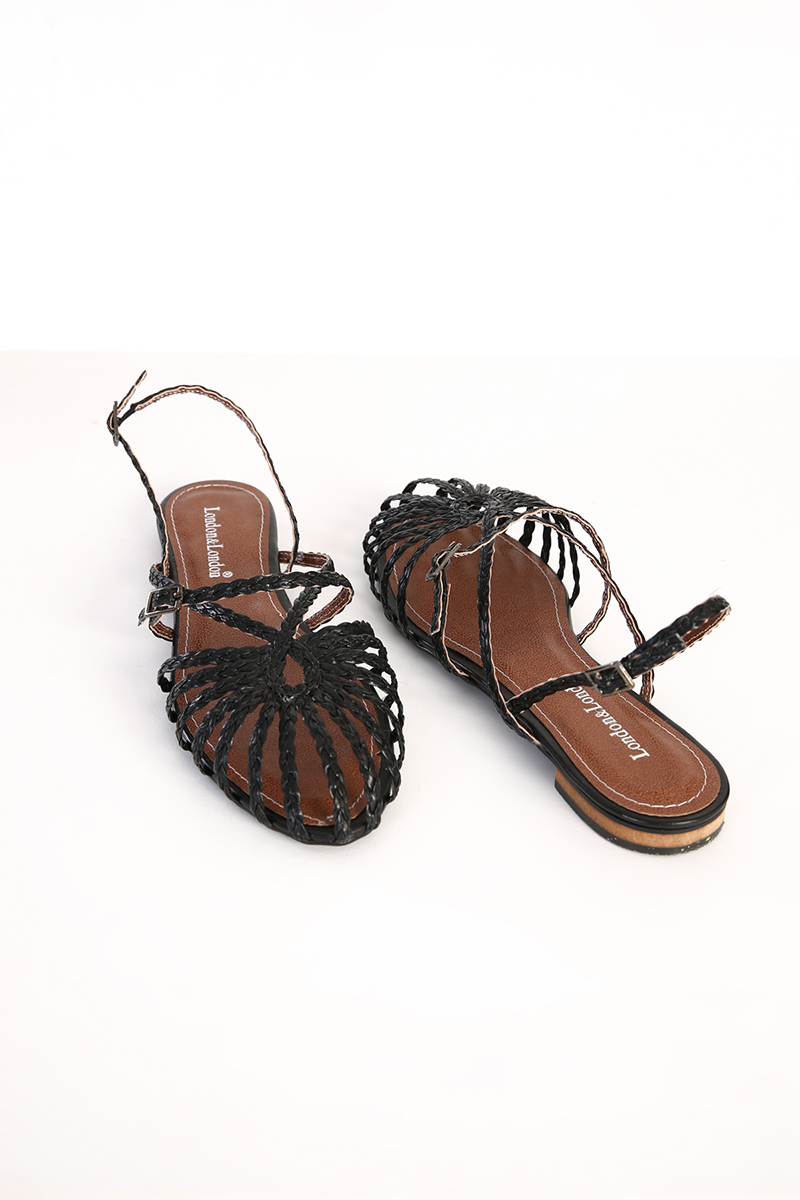 Braided Design Slide Sandals