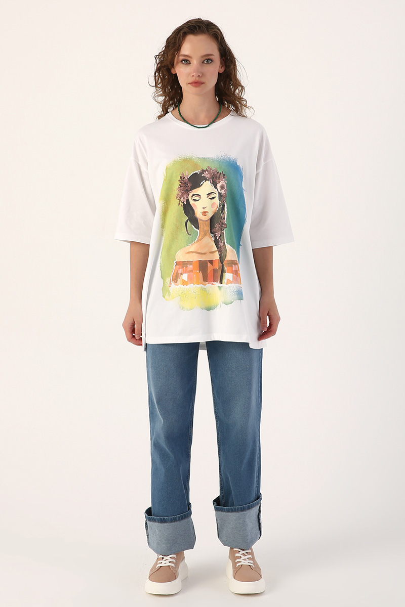 Oversize Printed Cotton T-Shirt