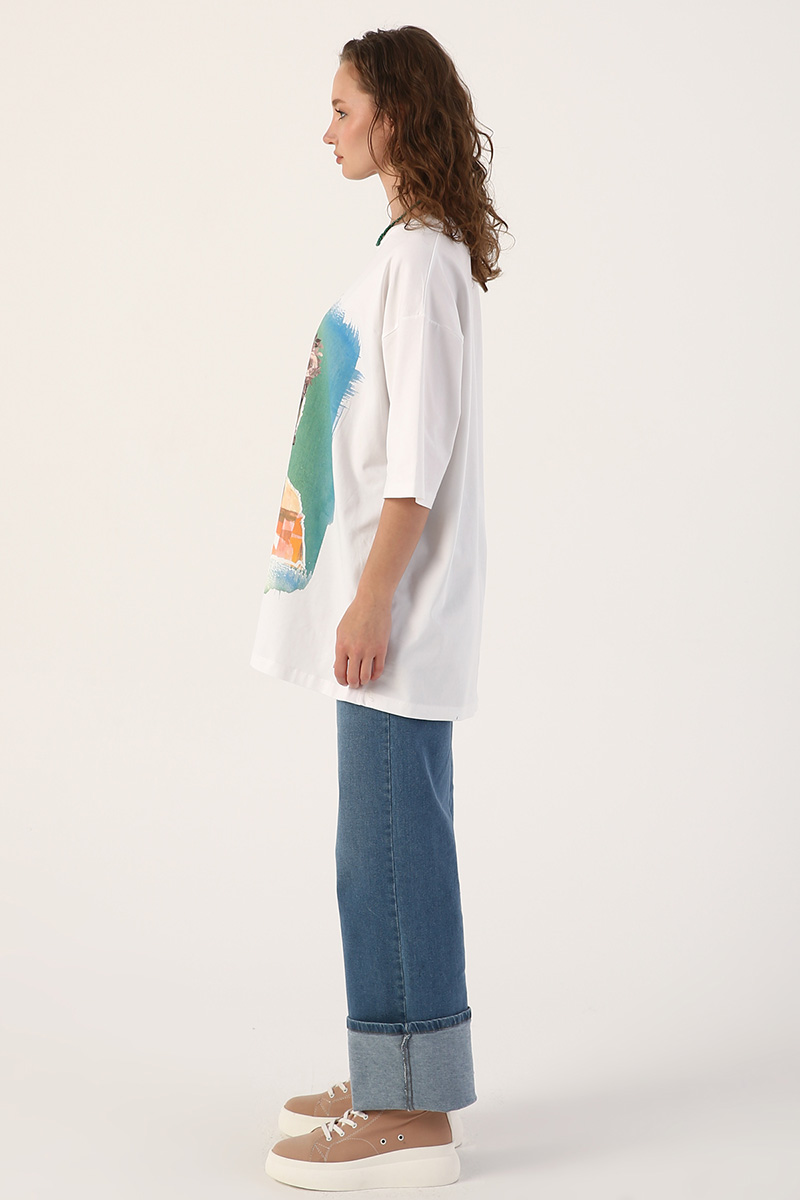 Oversize Printed Cotton T-Shirt