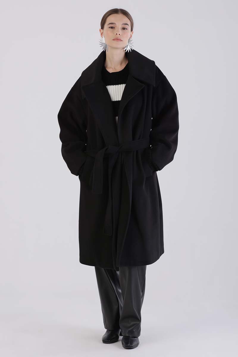 Oversize Belted Cashmere Coat