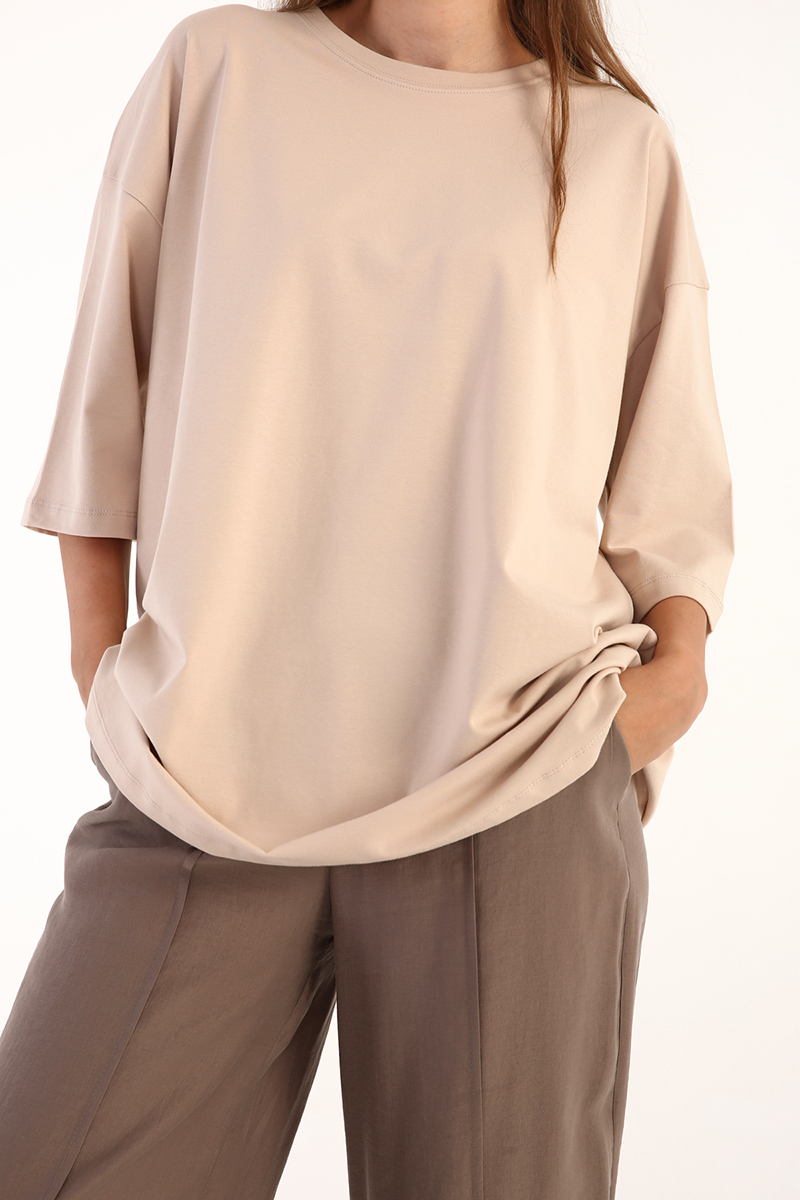 Oversize Cotton Basic Short Sleeve T-shirt