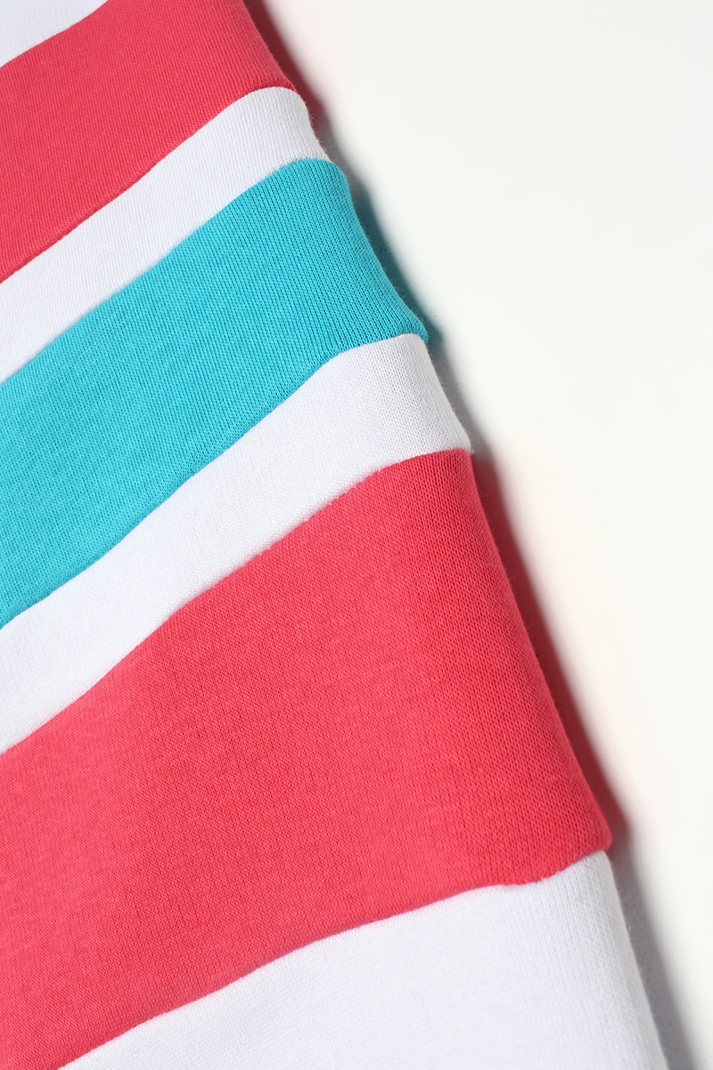 Oversize Colored Striped Raised Sweat Tunic