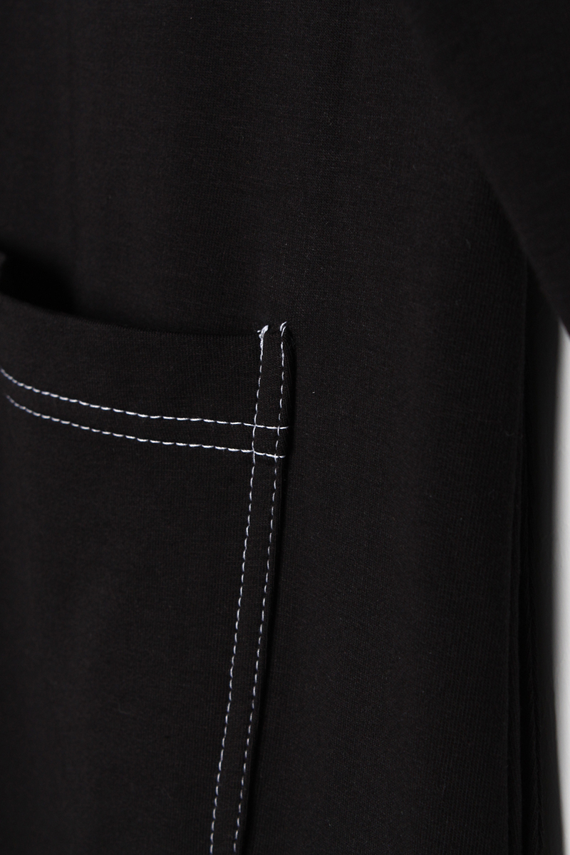 Cotton Back Pocket Judge Collar Zippered Knitted Abaya