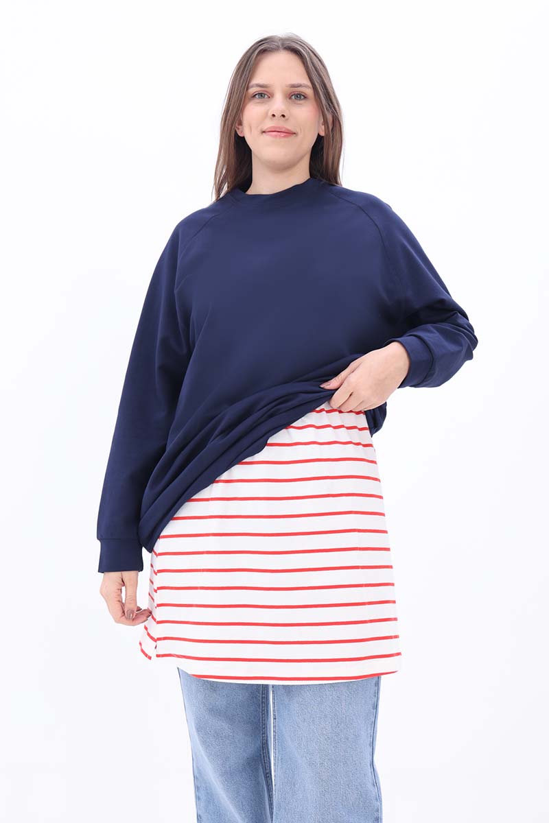 Cotton Striped Underwear Shirt Skirt