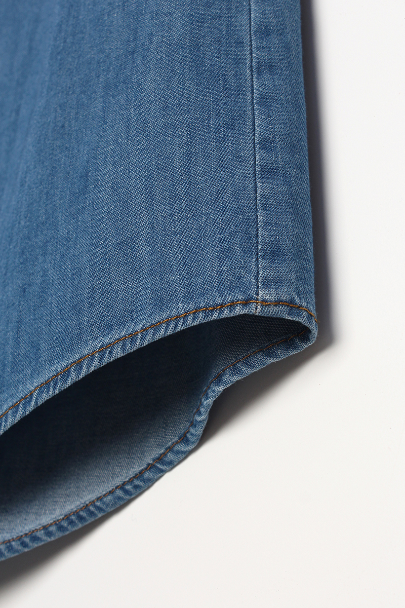 Pocket Detailed Cotton Long Jean Shirt