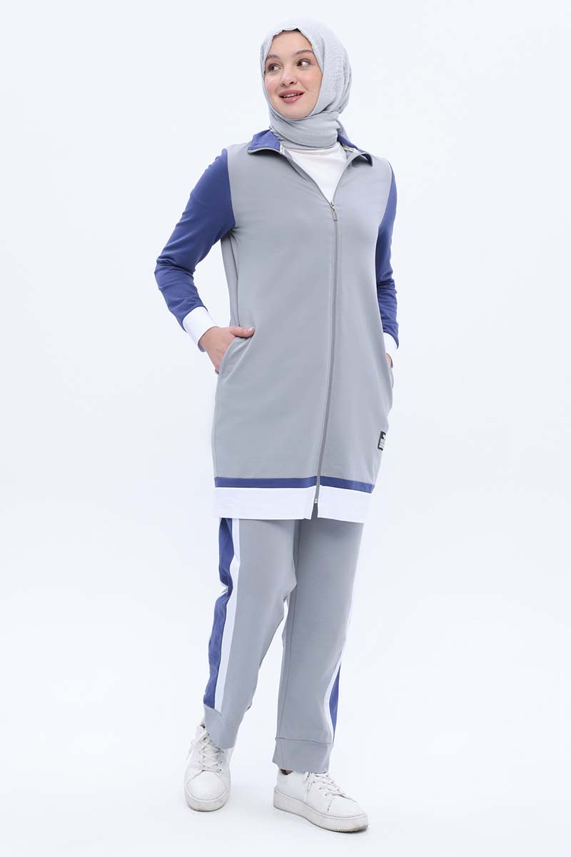 Cotton Tracksuit Set With Zip Fastening