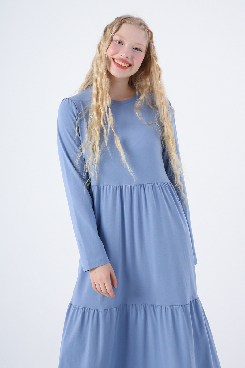 Cotton Frilly Pocket Combed Combed Dress