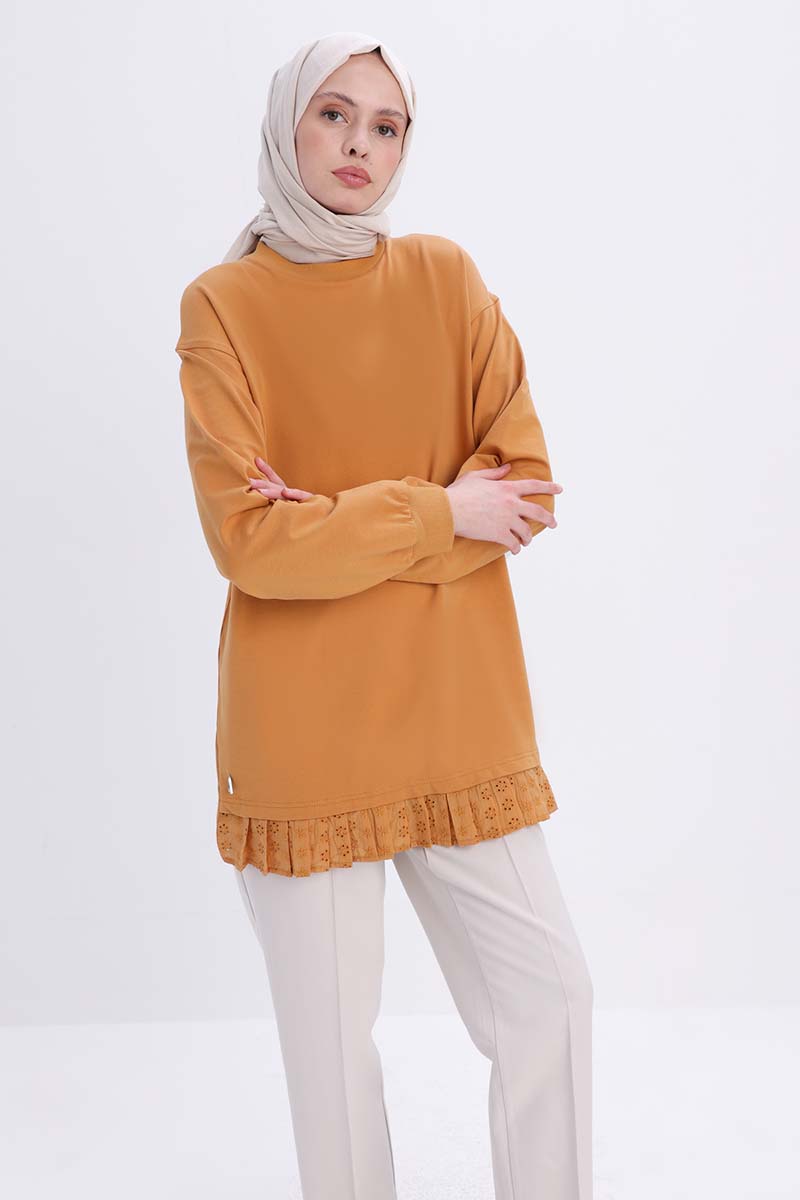 Cotton Tunic With Lace Detail