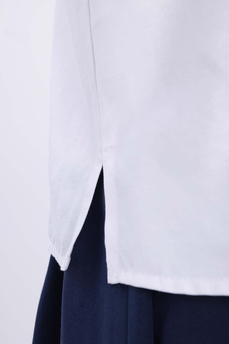Cotton Shirt with Shirred Sleeves 