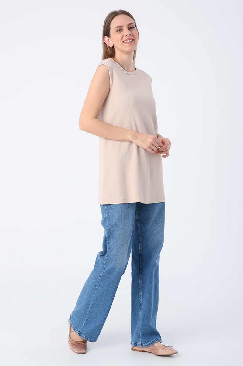 Cotton Fitted Sleeveless T-shirt
