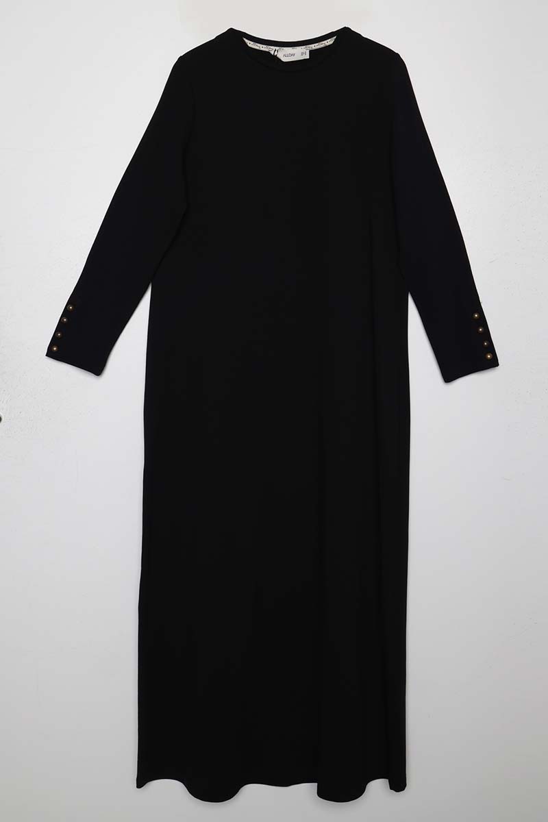 Cotton Combed Dress with Buttoned Sleeves