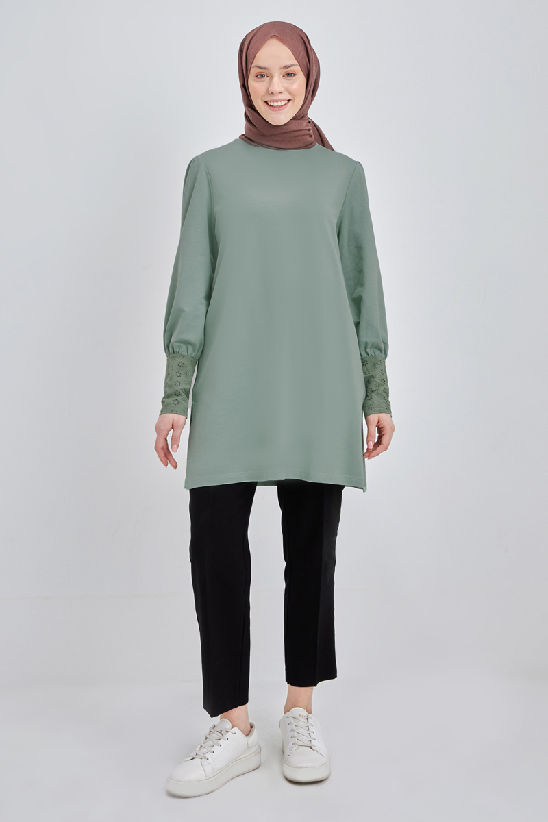 Cotton Tunic With Detailed Sleeves