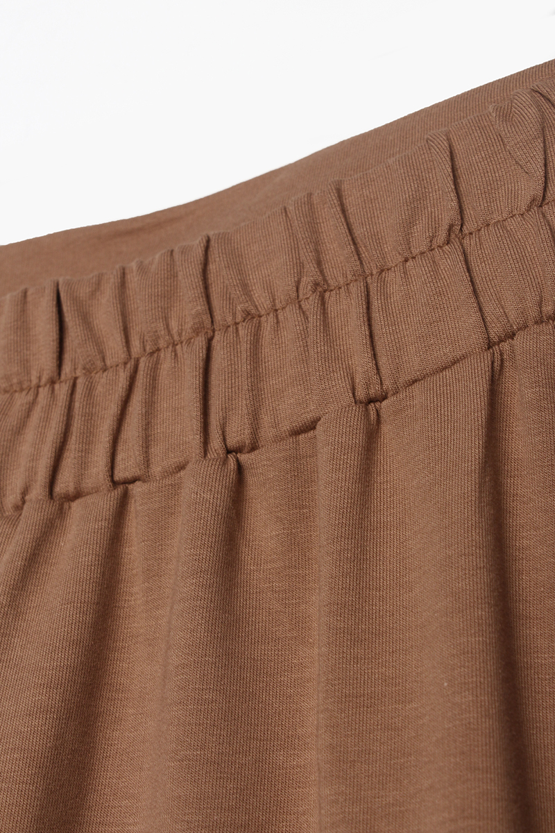 Cotton Lycra Elastic Waist Knitted Flared Skirt