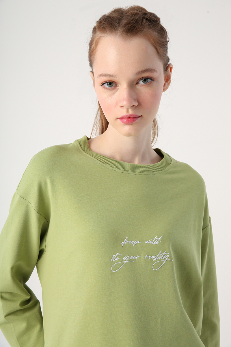 Cotton Embroidered Ribbed Sweat Tunic