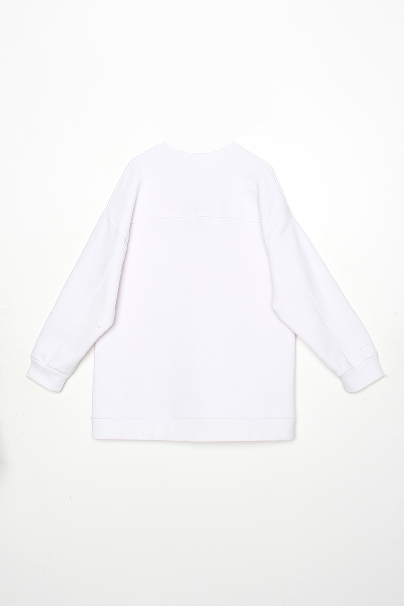 Oversize Embroidered Thermal Sweatshirt
