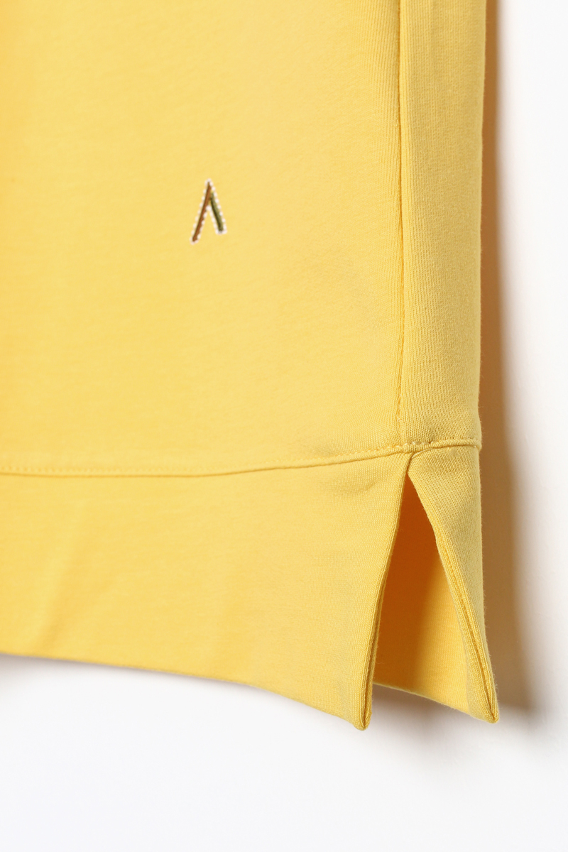 Cotton Raglan Sleeve Cuffed Sweat Tunic with Side Slits
