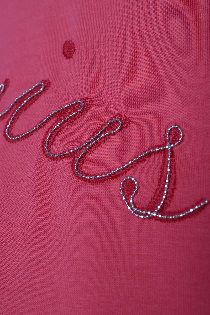 Cotton Reglan Sleeve Chain Embroidered Sweat Tunic