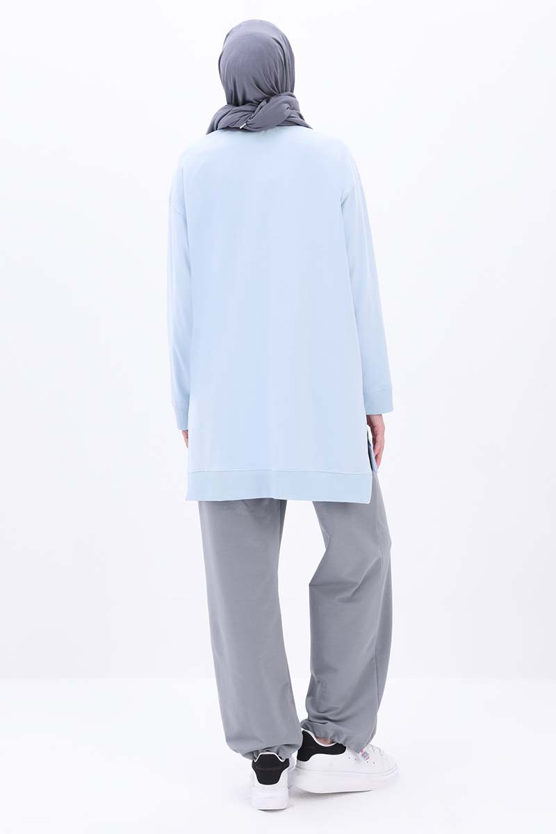 Cotton Sweat Tunic with Slit Detail