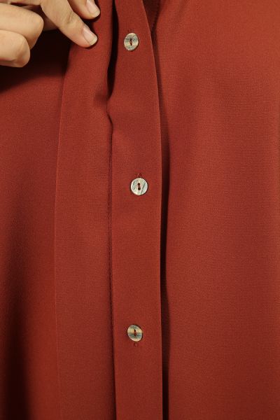 Mandarin Collar Button Front Poncho