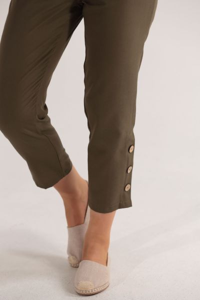Düğme Detaylı Şeritli Pantolon