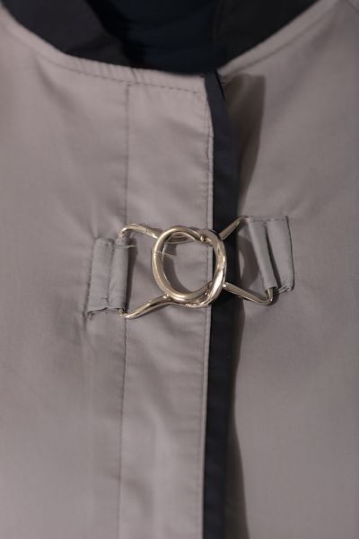 Embroidered Sleeve Belt Front Long Coat