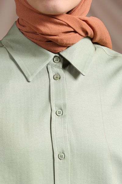 Button Detailed Shirt Tunic