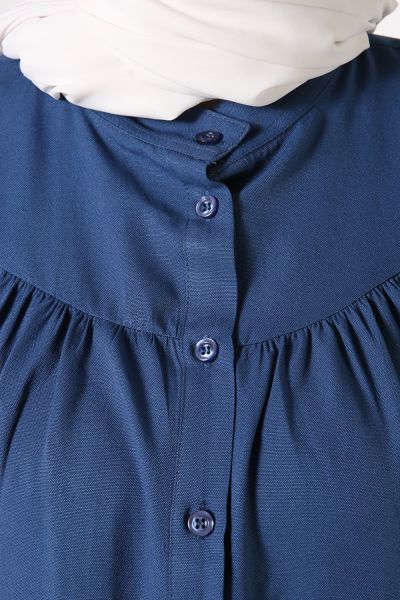 Patlı Düğmeli Gömlek Tunik