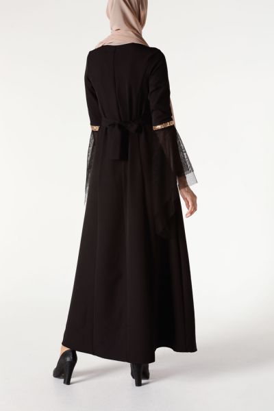 Belted Hijab Evening Dress