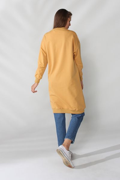 Printed Combed Cotton Sweatshirt Tunic
