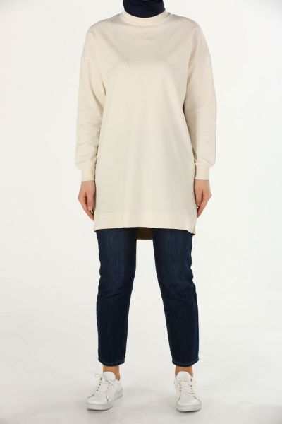 Combed Cotton Sweatshirt Tunic