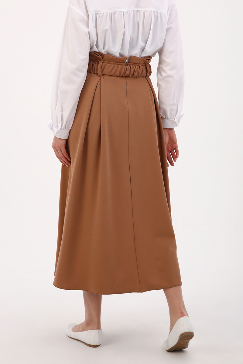 Pleated Belted Skirt