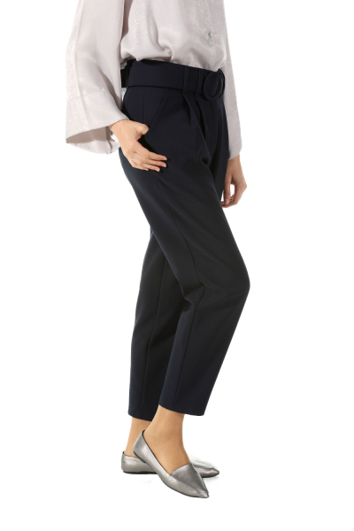 Pleated Belted High Waist Hijab Pants