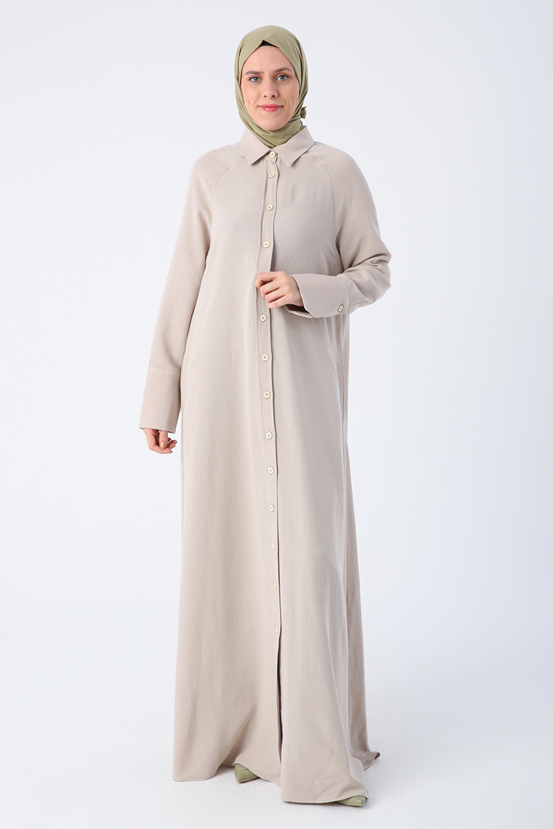 Raglan Sleeve Linen Abaya