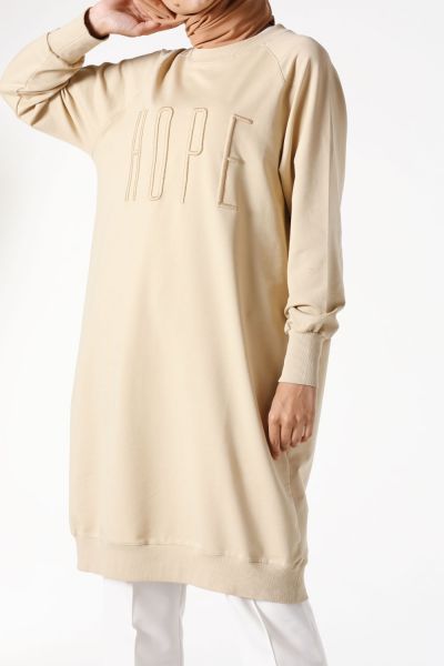 Raglan Sleeve Embroidered Combed Cotton Tunic