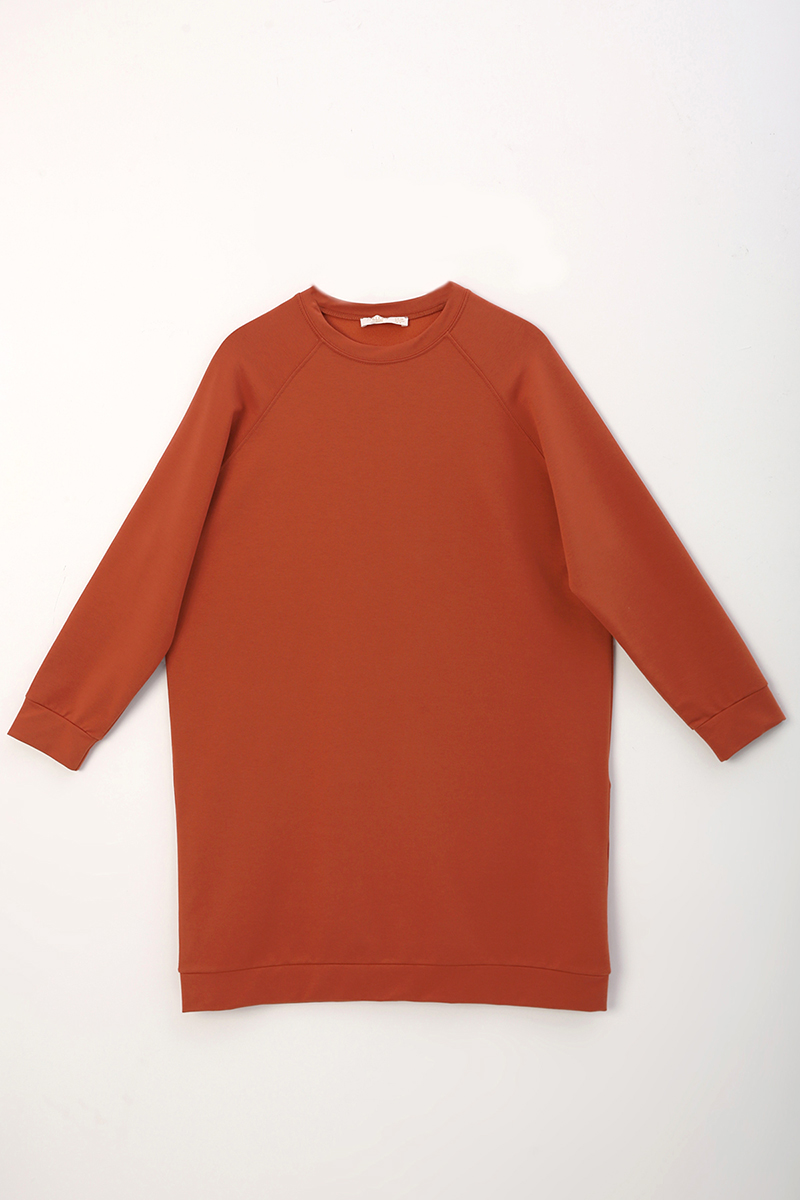 Raglan Sleeve Basic Sweatshirt Tunic