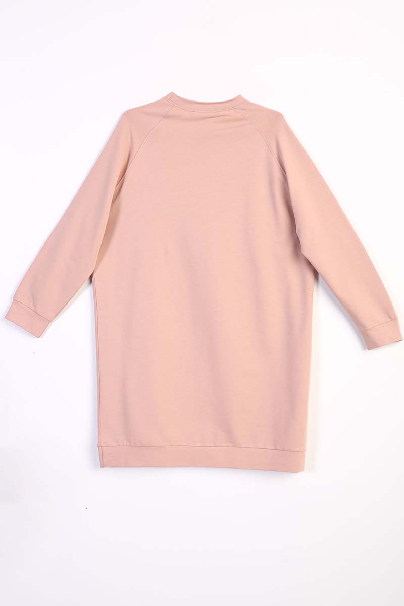 Raglan Sleeve Basic Sweatshirt Tunic