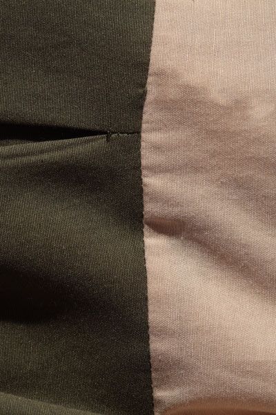 Color Block Mandarin Collar Tunic and Pants Set