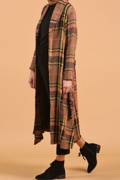 COLORFUL BELTED OVERCOAT