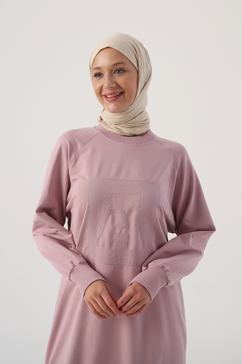 Ribbed Embroidered Sweat Tunic