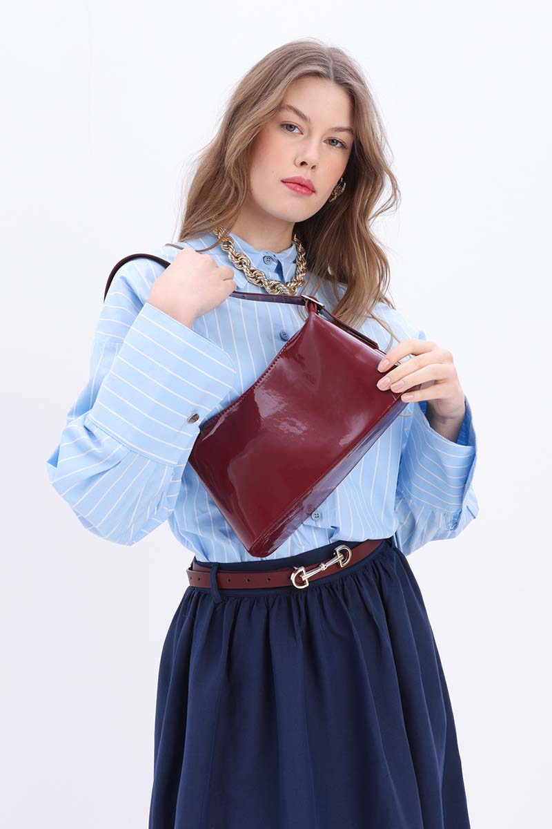 Patent Leather Hand and Shoulder Bag