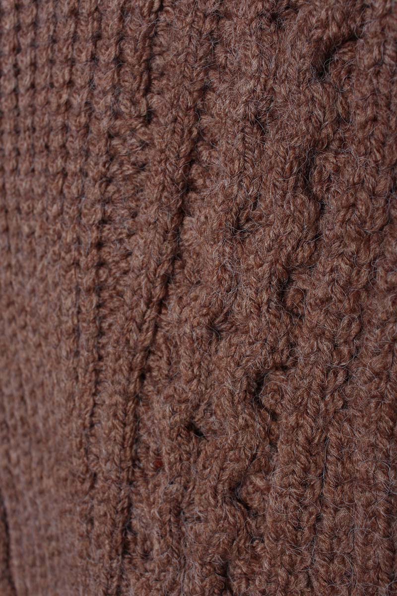 Hair Braided Turtleneck Sweater