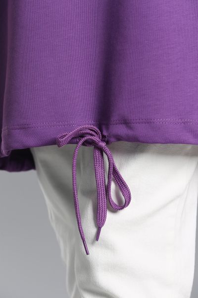 Hooded Zippered Detail Sweatshirt Tunic