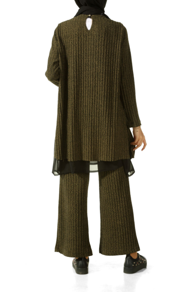 Knitwear Tulle Detailed Blouse and Pants Set