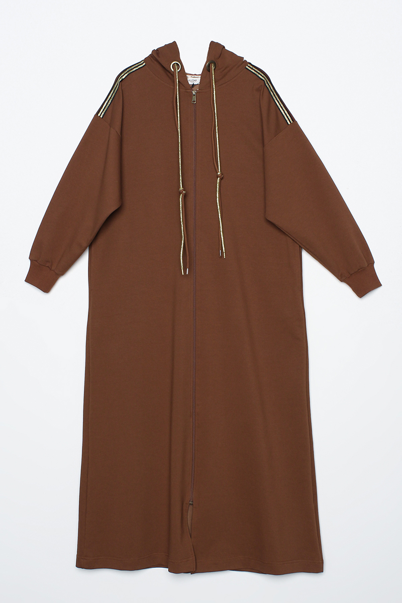 Sim Corded Long Sleeve Hooded Abaya