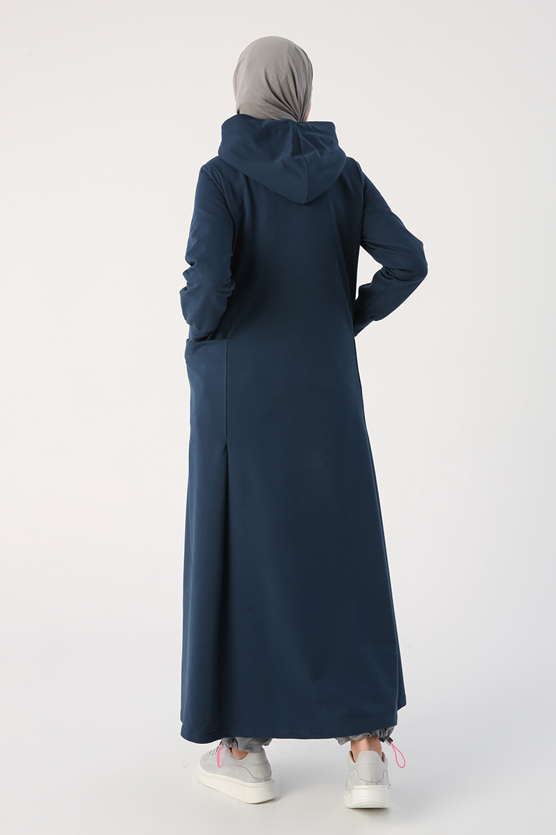 Suede Garnish Hooded Abaya