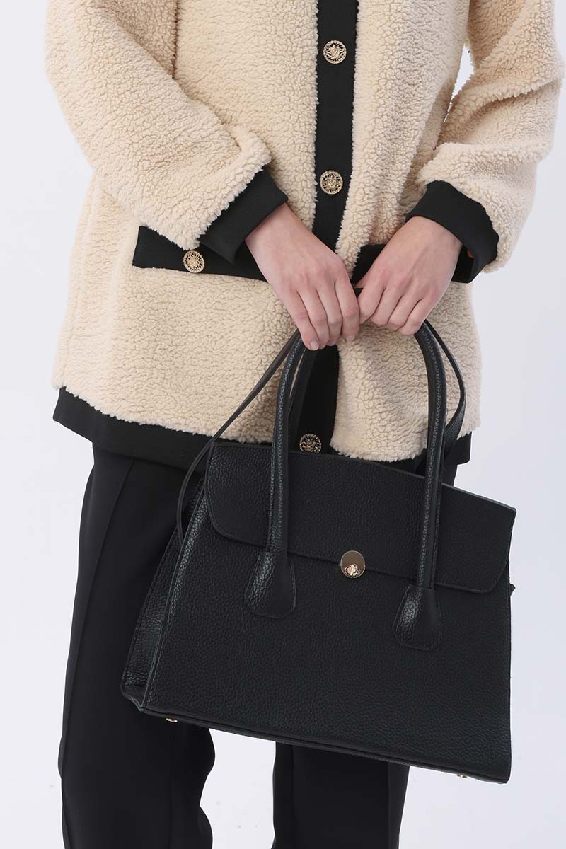 Faux Leather Hand And Shoulder Bag
