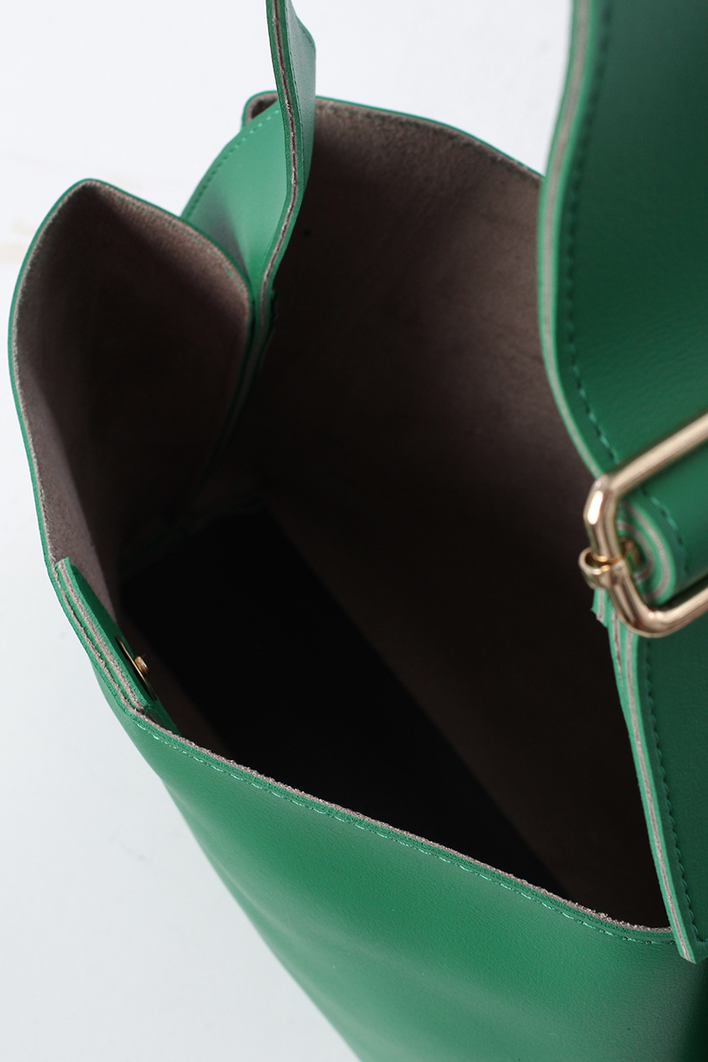 Faux Leather & Suede Snap Closure Shopper Bag