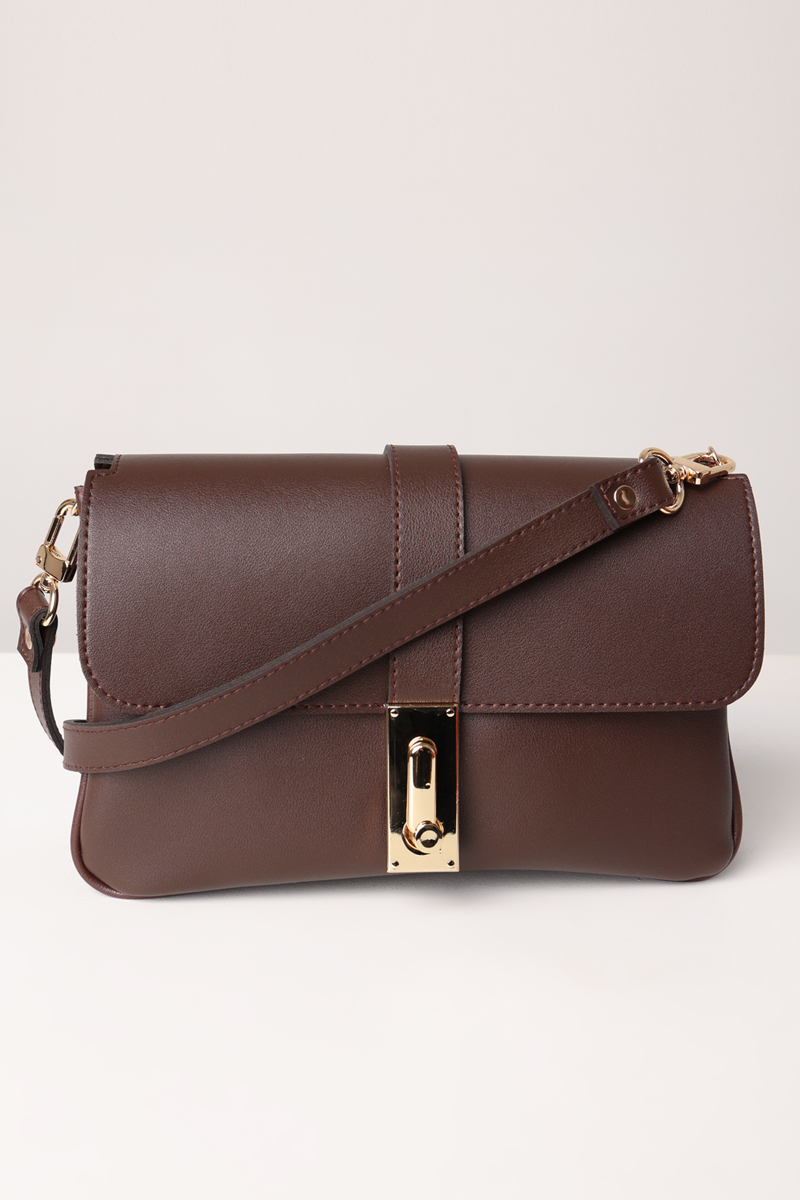 Faux Leather Covered Crossbody Bag